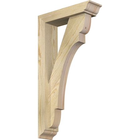 Ekena Millwork Olympic Traditional Rough Sawn Bracket w/ Offset Brace, Douglas Fir, 4"W x 14"D x 26"H BKT0402X14X26OLY01RDF